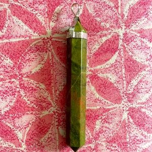 Sterling silver Double terminated unilateral jasper pendant